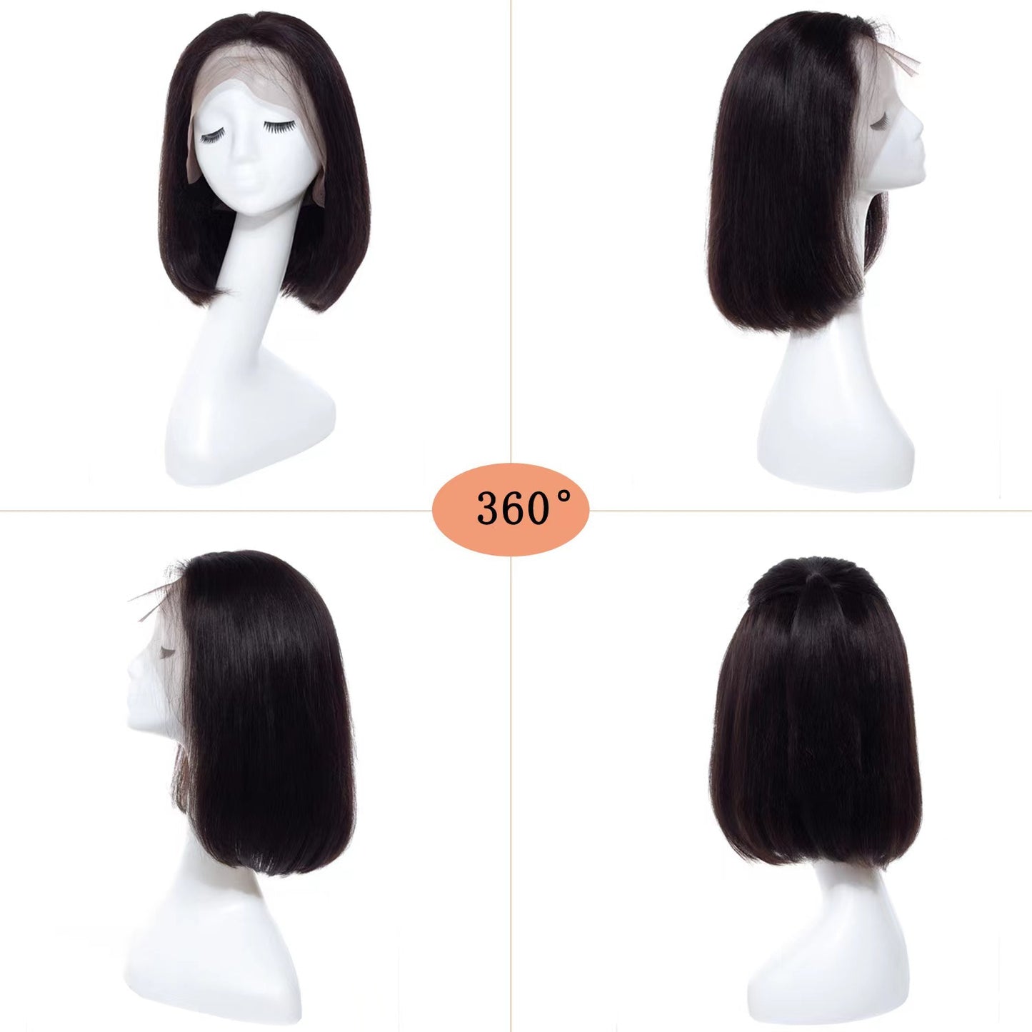 13x4 Front Lace Bob Full Human Natural Color Hair