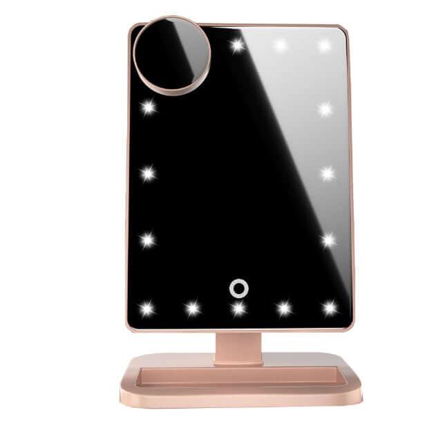 Touch Screen Makeup Mirror With 20 LED Light - hairandbeauty