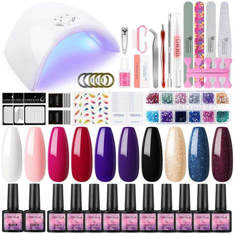 8Mlgel Nail Polish Set UV LED Lamp - hairandbeauty