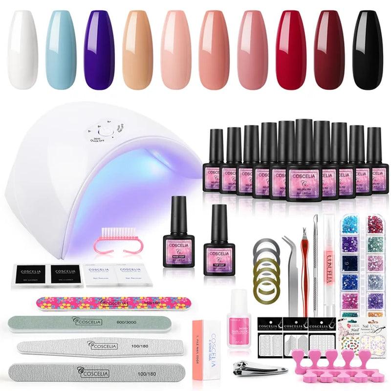 8Mlgel Nail Polish Set UV LED Lamp - hairandbeauty