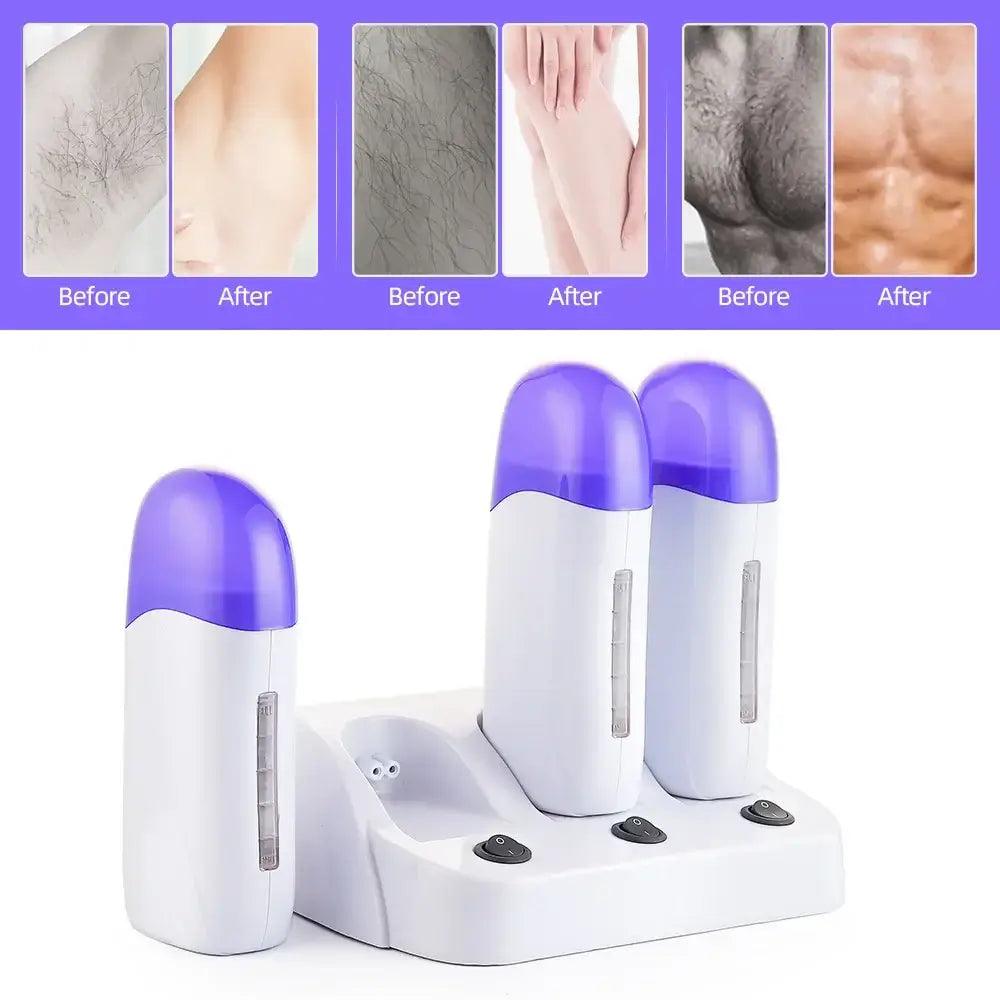 3PCS Base Electric Wax Heater Set Depilatory Heater Hair Removal - hairandbeauty