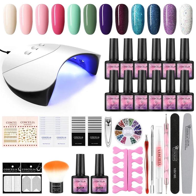 8Mlgel Nail Polish Set UV LED Lamp - hairandbeauty