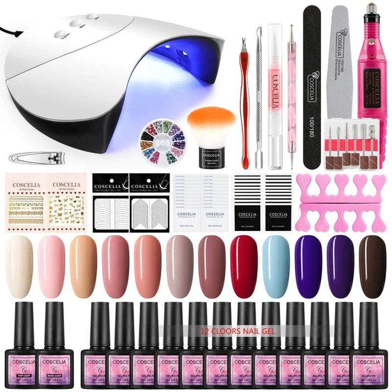 8Mlgel Nail Polish Set UV LED Lamp - hairandbeauty